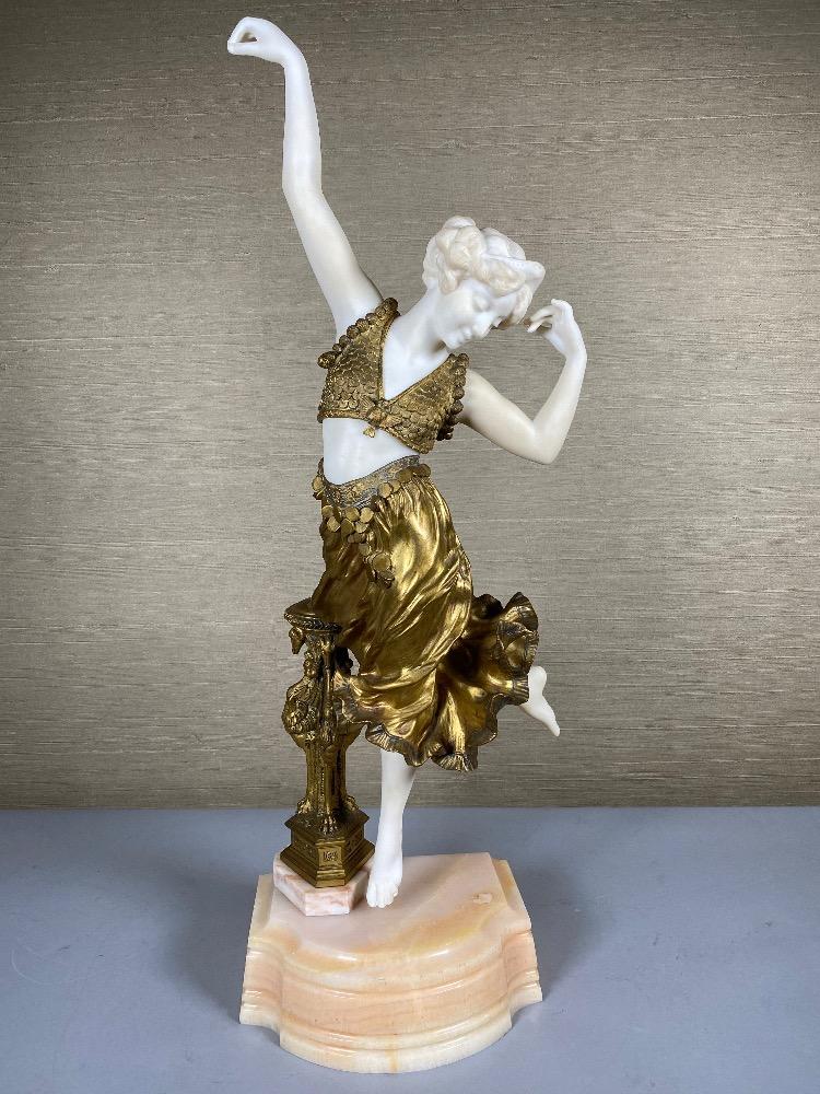 Gilded bronze and marble oriental figure by A. Gory