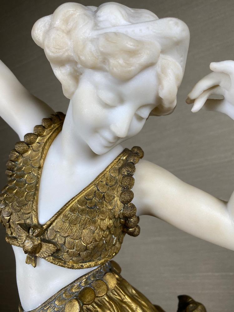 Gilded bronze and marble oriental figure by A. Gory