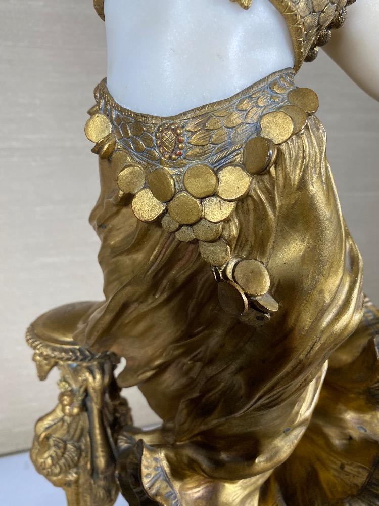 Gilded bronze and marble oriental figure by A. Gory