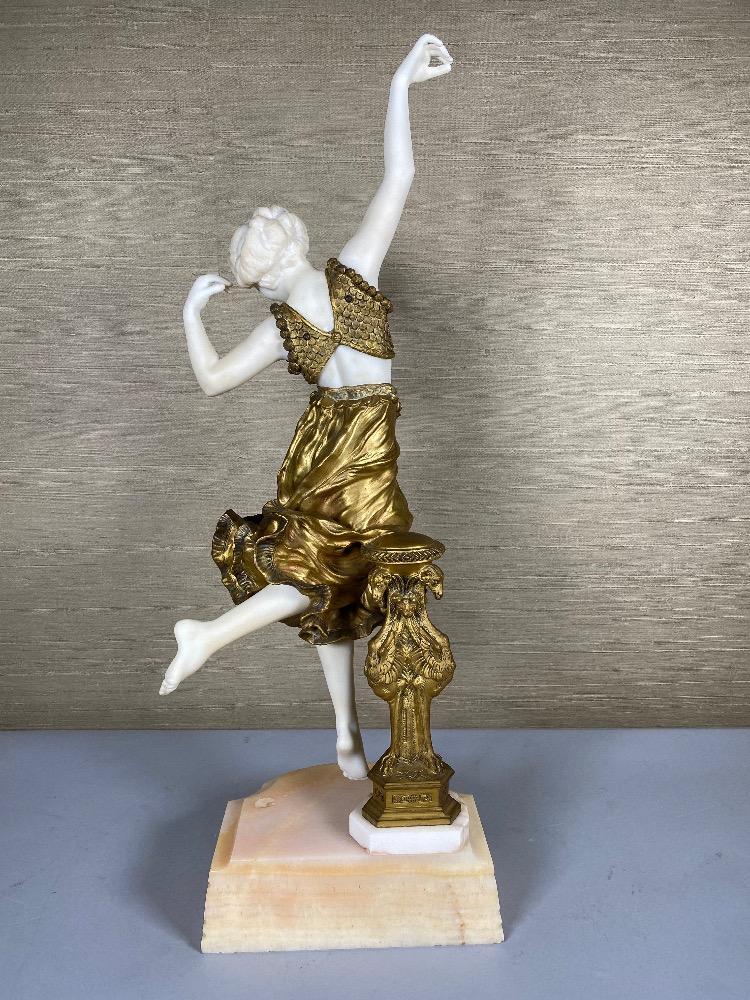 Gilded bronze and marble oriental figure by A. Gory