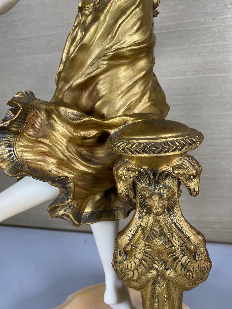 Gilded bronze and marble oriental figure by A. Gory